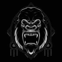 Giant Gorilla with Geometry Background Vector Illustration Design