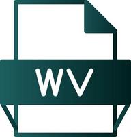 icono de formato de archivo wv vector