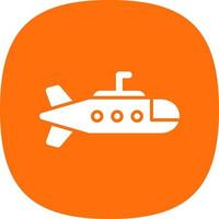 Submarine Glyph Icon vector