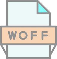 icono de formato de archivo woff vector