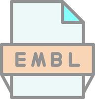 icono de formato de archivo embl vector