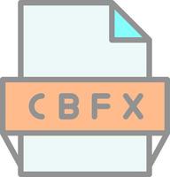 icono de formato de archivo cbfx vector