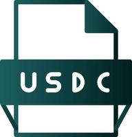 icono de formato de archivo usdc vector