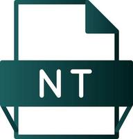 icono de formato de archivo nt vector