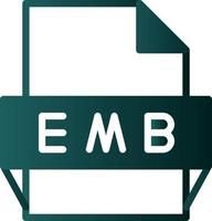 icono de formato de archivo emb vector