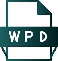 icono de formato de archivo wpd vector