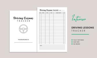 Driving Lessons Tracker Interior Template vector