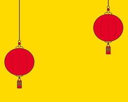 feliz año nuevo chino concepto color amarillo y rojo. estilo de vector de dibujos animados para su diseño.