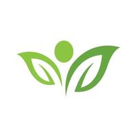 logotipos de la ecología de la hoja del árbol verde vector