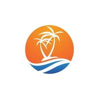 Palm tree summer logo template vector