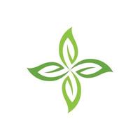 logotipos de la ecología de la hoja del árbol verde vector