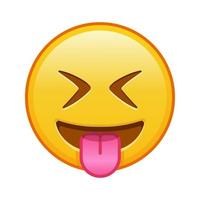 Face with protruding tongue and tightly closed eyes Large size of yellow emoji smile vector