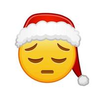 cara pensativa de navidad gran tamaño de emoji amarillo sonrisa vector