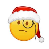 Christmas face with monocle Large size of yellow emoji smile vector