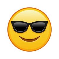 Smiling face in sunglasses Large size of yellow emoji smile vector