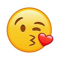 The face that sends a kiss Large size of yellow emoji smile vector