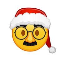 cara de navidad con gafas y bigote tamaño grande de emoji amarillo sonrisa vector