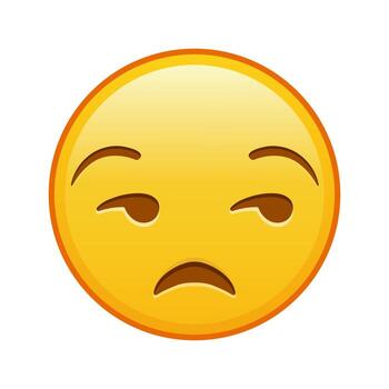 Face with expression of disapproval Large size of yellow emoji smile vector