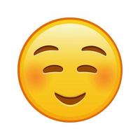 Embarrassed smiling face Large size of yellow emoji smile vector