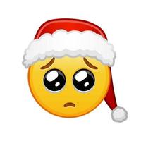 Christmas face with pleading eyes Large size of yellow emoji smile vector