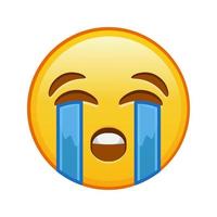Face crying loudly Large size of yellow emoji smile vector