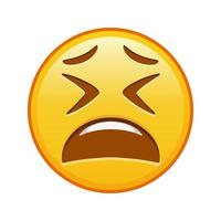 Tired face Large size of yellow emoji smile vector