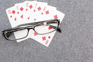 glasses playing cards photo