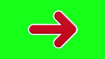 Pantalla verde de animación de flecha redonda roja 3d video