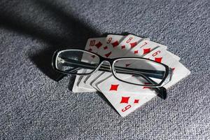 glasses playing cards photo