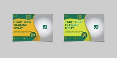 Gym and fitness postcard design.Health Care business template postcard and presentation vector illustration.