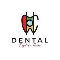 dental health vector illustration logo with letter C
