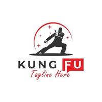 chinese kungfu sport vector illustration logo