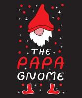 la plantilla de diseño de camiseta de papa gnome vector
