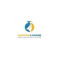 logotipo de diseños de logotipos marinos de aviación vector