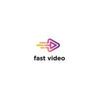plantilla de vector de diseños de logotipo de video rápido