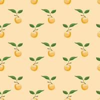 Fondo de patrón de vector transparente de frutas naranjas. diseño para usar como telón de fondo en todo el papel de envoltura de impresión de tela textil y otros.