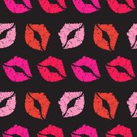 Colorful lipstick kiss Seamless Vector pattern for background, fabric, textile, wrapping paper and others.