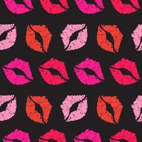 Colorful lipstick kiss Seamless Vector pattern for background, fabric, textile, wrapping paper and others.