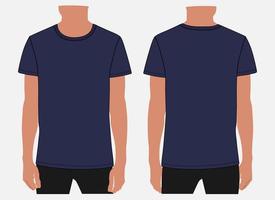 Short sleeve t shirt vector illustration mock up template For Men's and boys.