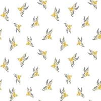 Seamless vector pattern flying bird Isolated on white background.
