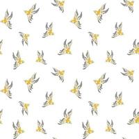 Seamless vector pattern flying bird Isolated on white background.