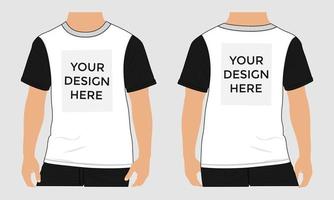 Short sleeve t shirt vector illustration mock up template For Men's and boys.