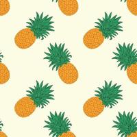 Pineapple fruits seamless vector pattern background. Design for use backdrop all over textile fabric print wrapping paper and others.