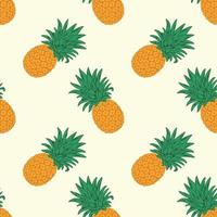 Fondo de patrón de vector transparente de frutas de piña. diseño para usar como telón de fondo en todo el papel de envoltura de impresión de tela textil y otros.