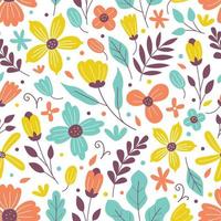 Tropical Floral Seamless Pattern Background vector