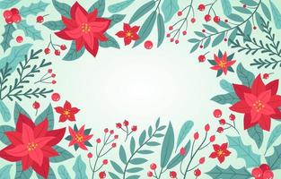 Poinsettias Flower and Leaf Floral Background vector