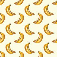 Banana fruits Seamless vector Pattern. Design for use background, textile,Fabric, Wrapping paper and others Isolated on off white Background.