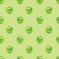 Fondo de patrón de vector transparente de frutas de manzana verde. diseño para usar como telón de fondo en todo el papel de envoltura de impresión de tela textil y otros.