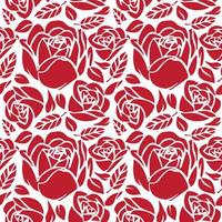 Red rose Floral Seamless vector illustration pattern background. Design for use All over textile fabric print wrapping paper backdrop and others. Spring flower graphic design