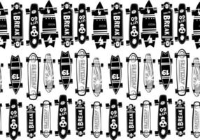 Skateboard Seamless vector pattern isolated on white background.